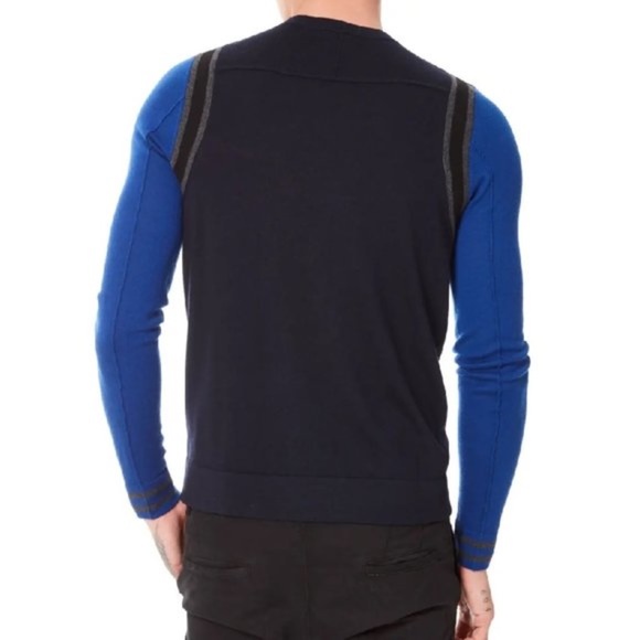 Good Man Brand Mvp Slim Fit Colorblock Wool Sweater - Picture 2 of 6